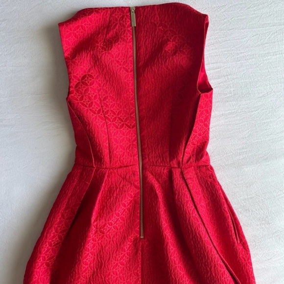Ted Baker Red Floral Sleeveless Dress size 1 - Picture 6 of 7
